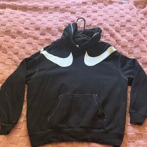 Black Nike Hoodie with White Nike Logo